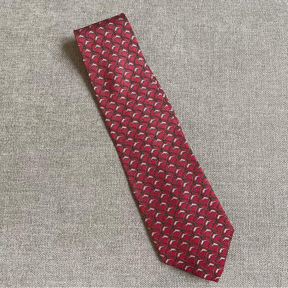 Iun Cheng Dolphin Print 100% Silk Tie Novelty Print - Picture 1 of 6